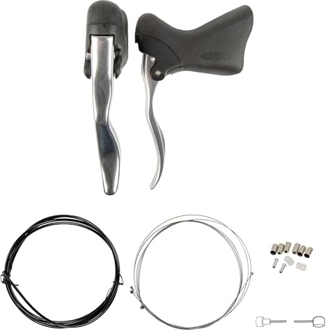 Resul Bremshebel-Set für Rennrad Bremshebelsatz Alu inkl. Innen- und Außenzüge-Set