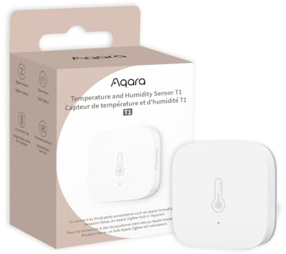 Aqara Zigbee 3.0 Temperatur- und Feuchtigkeitssensor T1, Kompatibel mit Apple HomeKit, Home Assistant, Alexa, IFTTT, für Fernüberwachung und Smart Home, Kabelloses Hygrometer-Thermometer