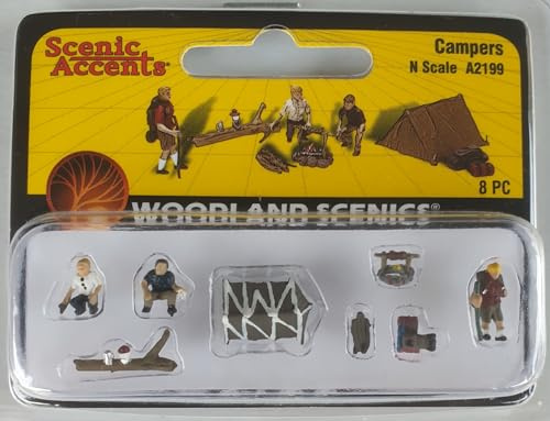 Woodland Scenics A2199 Zelt Camping Wanderer Feuerstelle Figuren Spur N 1:160 Campers