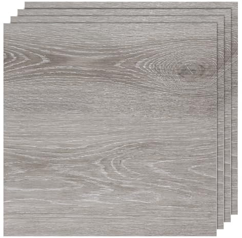 CYEER 40 Stück PVC Bodenbelag Selbstklebend, 30x30CM Vinylboden Selbstklebend, Selbstklebende Bodenfliesen Selbstklebend, Boden Klebefliese für Wohnzimmer Badezimmer, 40 Fliesen/3.6m², Grau