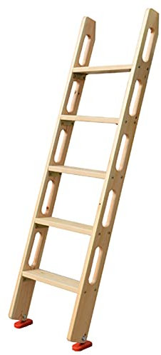 Bunk Bed Ladder Loft Bed Ladder with Built-in Handrail, Wooden Non-Slip Bunk Bed Step Ladder for Adult/Teens/RV/Dorm, Portable Hook-On Ladder, 150 Kg (Size : 5 Step 150cm/59)