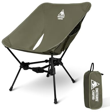 OneTigris TIGERBLADE Campingstuhl faltbar 150 kg, Klappstuhl Camping leicht Dreiecksrahmen, Faltstuhl Ultraleicht, mit 2 Seitentaschen für Outdoor, Wandern (Ranger Grün)