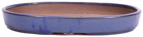 Bonsai - Schale Waldschale oval 37 x 26.5 x 5 cm blau frostfest 51388