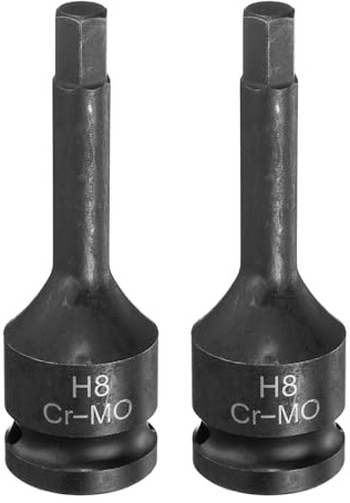 QUARKZMAN Embout Choc Hexagonaux H8(8mm) pour Douille 1/2 Acier CR-MO 2Pcs | Rallongés pour Adaptateur de Tournevis à Vis pour Clé à Cliquet Électrique