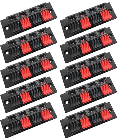 Uonlytech Scatola Da 10 Pezzi Clip audio cable clips Connessione altoparlante connettore dell'altoparlante Connettore per altoparlante a 4 posizioni accessorio connettore altoparlante