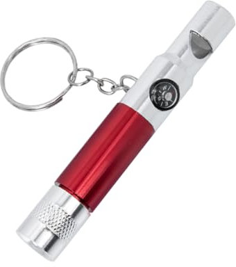 PAMINGONO Notfallpfeife Kompass Mit Taschenlampe Aluminiumlegierung Für Wandern Und Camping