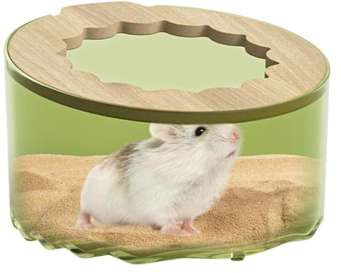 Hamster-Sandbad-Box – Kleintier-Sandbadbehälter mit transparentem Deckeldesign | Hamster-Badebox für Zwerghamster, Rennmäuse | Sandbad, Badekasten, Katzentoilette, Hygienisches Badezubehör