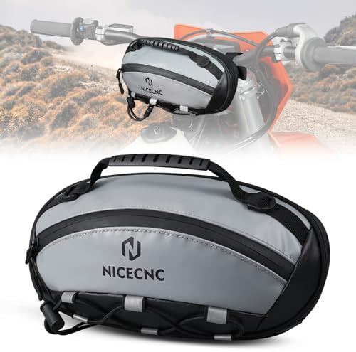 NICECNC Motorcycle Handlebar Bag Universal Waterproof PVC Front Fork Organizer Accessory Bag Motorcycle Tool Bag For Motorbike Cruiser Softail Dyna Sportsters Dirt Bike Bicycle Accessories