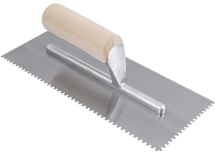 Roberts 1/8 x 1/8 x 1/8 Square-Notch Pro Wood Flooring Trowel with Wood Handle
