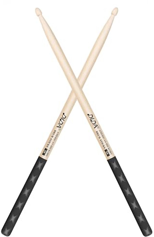 Drum Sticks, American Hickory Drumsticks, Drumsticks for Drum, Non-Slip Grip, Percussion Drumsticks for Professional, Live Performance & Drum Kit Practice Accessories (1 Pair, 5A, American Hickory)