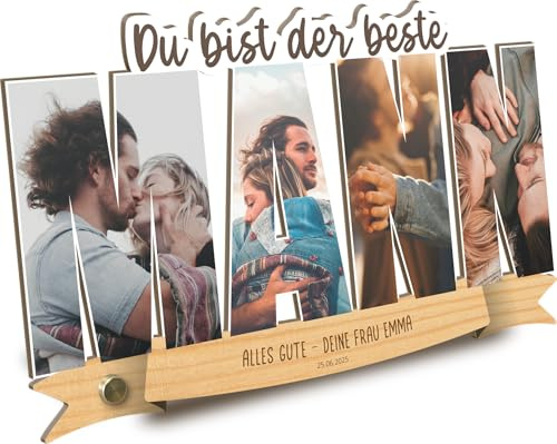 Generisch Mann Geburtstagsgeschenk - Foto Geschenk Holzbild - Geschenk Mann, Geschenke Für Männer, Geschenkidee für Männer, Ehemann Geschenkidee, Geburtstagsgeschenk Ehemann, Freund Schriftzughalter