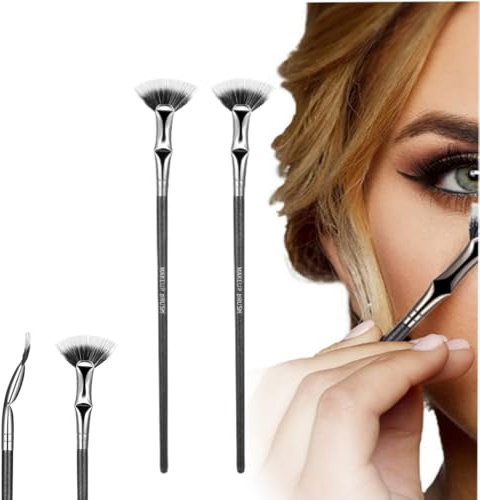 Folding Angle Scalloped Lash Brush, 2025 NEW Mascara Fan Brush for Lashes Eyelash Separator Tool, Eyelash Comb for Upper Lower Eye Lash Makeup Tools, Eye Makeup Fan Brush For Women (2PCS)