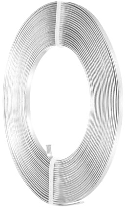 sourcing map Aluminum Flat Wire, 3mm 18 Gauge Bendable Nose Wire Soft Craft Jewelry Wire for Jewelry Making Handmade Crafts DIY Bezel Sculpting, Silver