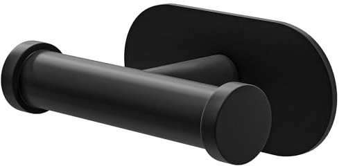 Amig - Colgador adhesivo para toalla de baño Mod. Ea-5 - Toallero gancho Adhesivo sin tornillos - 100 x 65 x 45 mm - Acero inoxidable - Negro mate