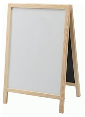 Vinbcorw Doppelseitige magnetische Kreidetafel Typ A Kreidetafel 29.5x45cm Holzrahmen Faltbare Gehwegwerbetafel Geeignet für Partys Hochzeiten Geschäfte,A