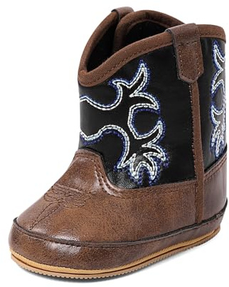 Cheerful Mario Boots och tofflor Baby pojkar flickor stövlar PU cowboy läder skor baby boots, Brun B, 3-6 meses