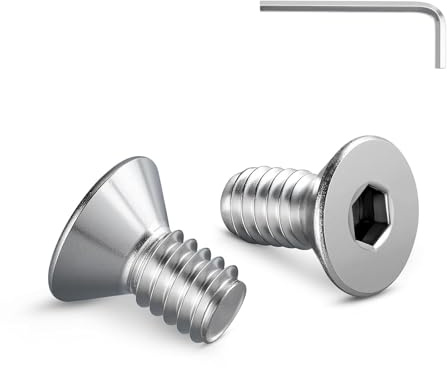 Zuyya 20 Stück M4 x 10 mm Senkkopfschrauben Edelstahl Schrauben | Innensechskant Antrieb, Edelstahl A2 V2A, M4 Schrauben Vollgewinde mit Innensechskantschlüssel