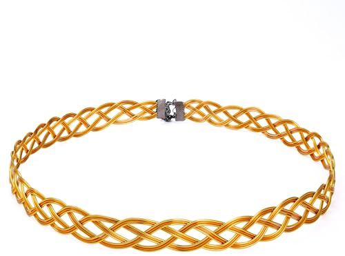 PartyforU Gold Wikinger Keltische Krone - Vintage Geflochtener Kreis für Erwachsene Mittelalter Cosplay Renaissance Zubehör