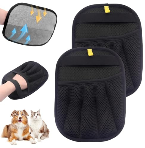 BelleFlair 2 Pz Guanto Rimuovi Peli Animali per Gatti E Cani, Elettrostatico Magnete per Pelo, Guanti da Toelettatura Riutilizzabili, Spazzola Magica Depilazione