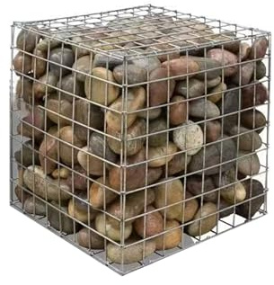 Clôture décorative en Fil d'acier galvanisé avec couvercles, Mur en Gabion galvanisé for Jardin, arrière-Cour, Paysage extérieur, Panier Mural en Gabion avec Couvercle(30x100x200cm)
