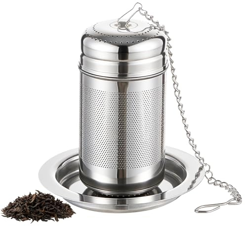 RhythmFit Tea Infuser For Loose Leaf Tea, Extra Fine Mesh Tea Diffusers For Loose Tea, 316L Stainless Steel Tea Strainer, Reusable Tea Steeper For Coffee, Herbs, Fruit, Spices（3.4oz）