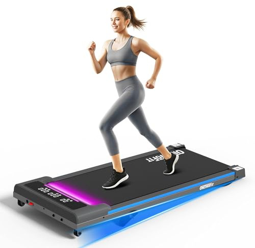 ONETWOFIT Walking Pad, Tappeto Rotante Elettrico Salvaspazio Tapis Roulant con Inclinazione Telecomando Magnetico e App, per Casa/Ufficio (RGB)