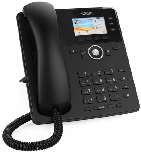 Snom D717 IP Telefon, SIP Tischtelefon (3 selbstbeschriftende Funktionstasten, hochauflösendes Farb-TFT-Display, integrierter Lichtsensor, PoE IEEE 802.3af), Schwarz, 00004397 (Generalüberholt)