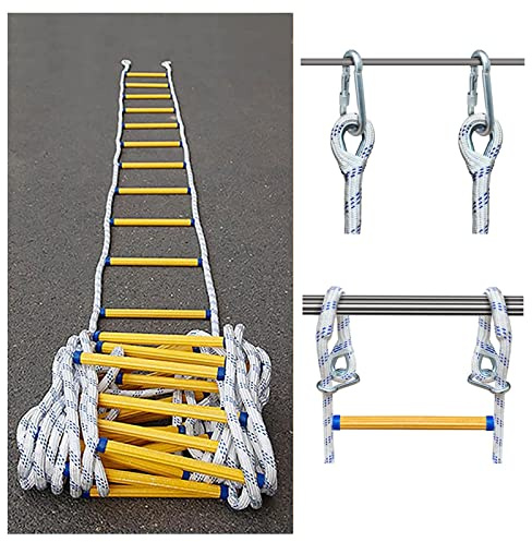 MEVZHH Escaleras Escalera Suave Escalera de Escade Incendio Escalera de 1 Piso,Escalera de Cuerda de Seguridad3 M,Escalera de Rescate de Emergencia para Juego Interior O Exterior,Casa Del Árbol, Parqu