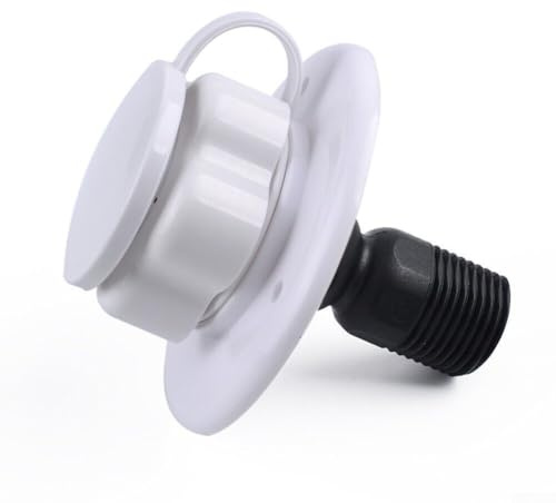 Eawfgtuw Entrée d'eau pour RV City avec clapet anti-retour et filtre en acier inoxydable, entrée d'eau de 19 mm avec 5,1 cm pour filetage G1/2, construction en plastique blanc