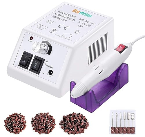 Cadrim Professionelle Elektrisch Nagelfräser, 20000 u/Min Nagelfräser für Gelnägel, Fräser Maniküre Pediküre Set, Elektrische Nagelfeile für Nagelstudio Persönliche DIY-Maniküre (Weiß)