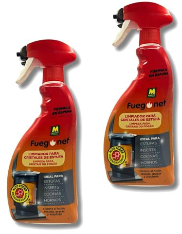Limpiador para Cristales de Chimenea o Estufa 750 ml con aplicador MUY EFICAZ | Limpiador Potente contra Hollín, Grasa y Alquitrán | Limpieza Profunda y Brillo Inmediato | Nexum Market | 2 Unidades