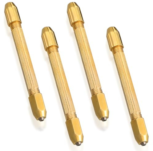 WOFASHPURET 4 Pezzi Mini Trapano a Mano Doppia Testa Testa Quadrata, Strumento per Intaglio e Riparazione Orologi, Accessori Micro Trapano per Legno, Plastica e Modellismo