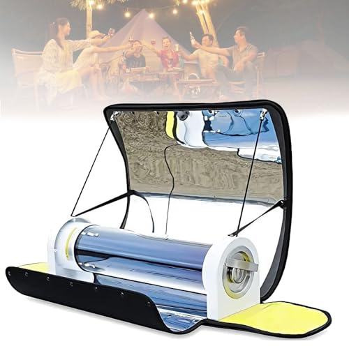 Fornello solare portatile da 4,5 l, grande capacità, per campeggio all'aperto, design pieghevole con termometro, ideale per barbecue in famiglia e feste