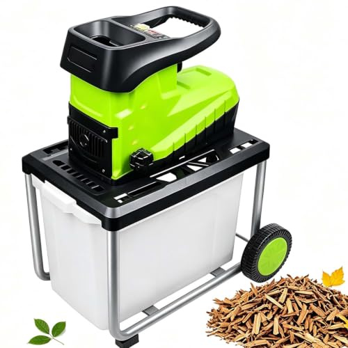 EXSHUING Broyeur De Végétaux Électrique 2800 W, Sac De Collecte 60 L, Coupe Max. 4,5 Cm, Lames Réversibles À Double Tranchant, Réduction 25:1, Silencieux (92 Db) ; Pour Nettoyage Des Déchets