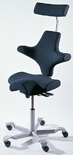 HAG Capisco 8107 mit Kopfstütze Base Farbe Silver – Stoff Extreme Schwarz