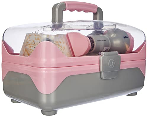 Theo Klein 5862 Braun Frisierkoffer | Mit batteriebetriebenem Haartrockner | Zahlreiches Frisier- und Styling-Zubehör | Spielzeug für Kinder ab drei Jahren