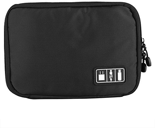 Fdit Organizador de Cable portátil Dispositivos Digitales Auricular USB Bolsa de Almacenamiento de Cable de Organizador de Cables para Oficina Viaje(Negro)
