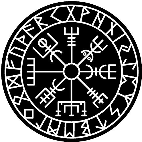Samunshi® Aufkleber Vegvisir mit Runen D Vikings Wikinger für Auto Motorrad in 11 Größen und 25 Farben (15x15cm schwarz)