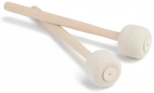 Dilwe Drum Mallet, 2 Pezzi di Bacchette di Lana, Martello, Manico in Legno, Accessori per Strumenti a Percussione
