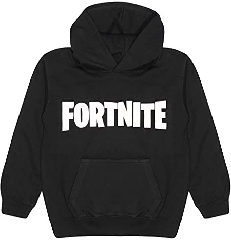 Fortnite Text Logo Boys Pullover Hoodie Felpe con Cappuccio Bambini e Ragazzi (Pacco da 1)