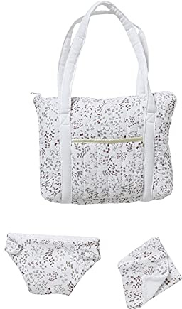 Vertbaudet Wickeltasche aus Baumwollgaze, Flora, mehrfarbig, TU, Rosa, Einheitsgröße