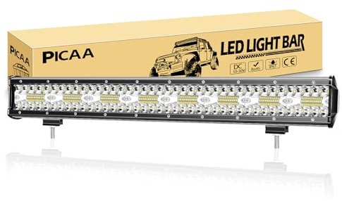 PICAA Led Arbeitsscheinwerfer Light Bar, 23 Zoll 58.5CM 480W 8D Lichtbalken | 12V 24V,6000K,Zusatzscheinwerfer Bar,Spot Flutlicht Kombination,LED Lichtleiste,für SUV Offroad ATV UTV Traktor 4x4 Auto