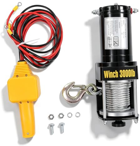 Cabrestante Eléctrico de 24 V, Kit de Cabrestante Eléctrico Resistente a la Corrosión, Cable de Acero que No Se Desconecta para UTV