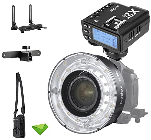 Godox R200 Macro Ring Flash Head for AD200 AD200 Pro w/Godox X2T-F Trigger 5800±200K 200Ws with Modeling Lamp Macro Speedlight for DSLR Cameras for Portrait, Macro Shooting, Wedding Photography, etc