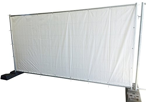 BAUZAUNWELT Bauzaunplane weiß - Abmessung: 3410 x 1760 mm (Fertigmaß) - 90 g/m² - 40 Stück