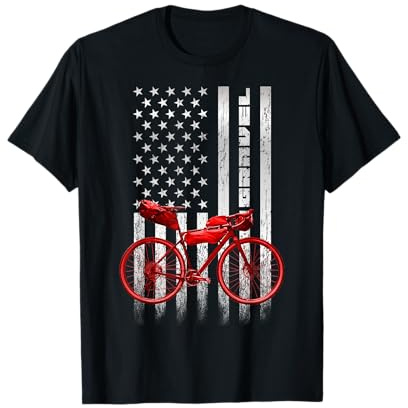 Gravier Bike Drapeau américain – Gravier Jour de l'Indépendance T-Shirt