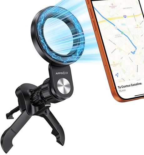 APPS2Car Handyhalterung Auto Magnet für Magsafe Autohalterung [Runde Lüftung Verfügbar] Magnetische Handyhalterung für Auto Magsafe [360° Drehung] für iPhone 17 16 15,alle Smartphones
