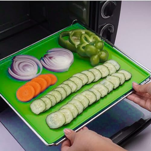 MOUMOUTEN Tapis De Déshydratation En Silicone Avec Bord, 4 Tapis De Déshydratation De Fruits Antiadhésifs Réutilisables Compatibles Excalibur 3926TB Pour Fruits(vert)