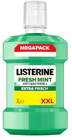 LISTERINE Fresh Menta (1 litro), collutorio antibatterico con oli essenziali per un alito fresco