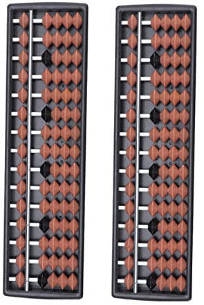 Toyvian 2pièces Abacus Éducatif Traditionnel Boulier Portable pour Garçon Fille Outil De Comptage Pratique pour École Et Bureau Design Élégant Couleur Brune